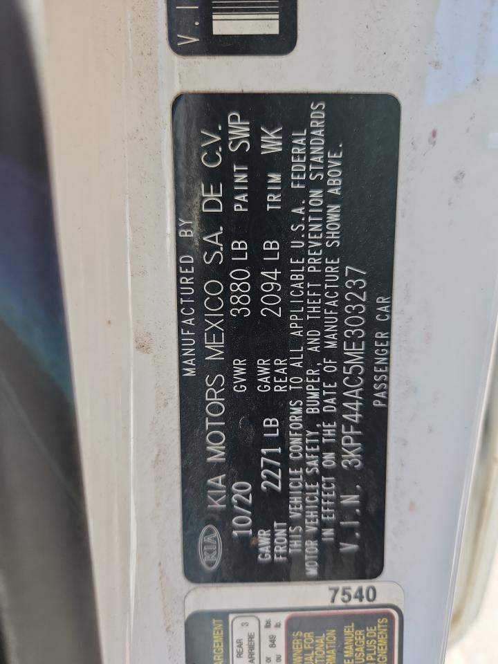 2021 Kia Forte Gt VIN: 3KPF44AC5ME303237 Lot: 87255845