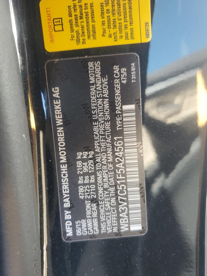 2015 BMW 428 I Sulev VIN: WBA3V7C51F5A24561 Lot: 81369045