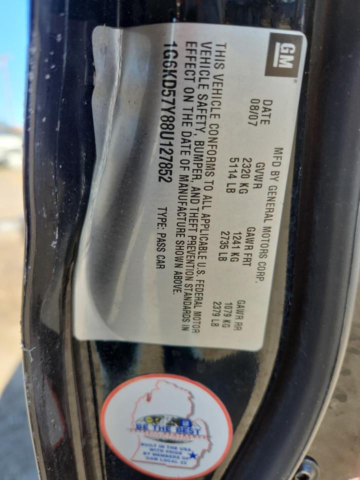 2008 Cadillac Dts VIN: 1G6KD57Y88U127852 Lot: 84645165