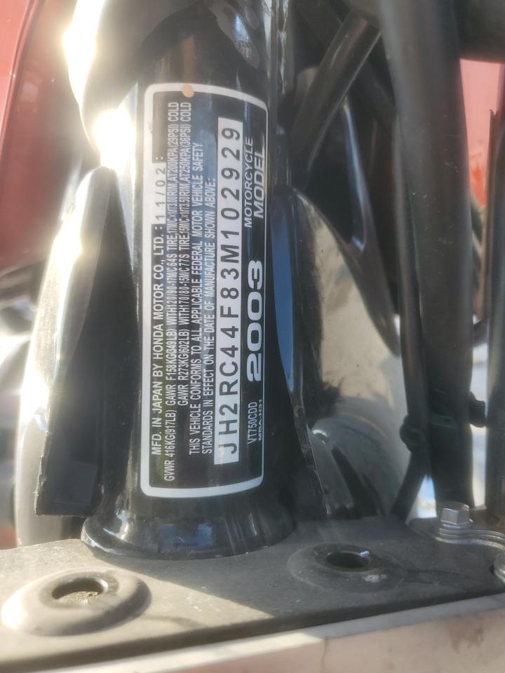 2003 Honda Vt750 Cdd VIN: JH2RC44F83M102929 Lot: 86448045