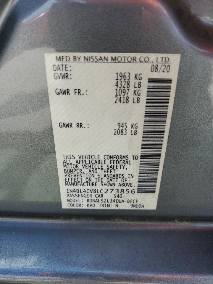 2020 Nissan Altima Sr VIN: 1N4BL4CV8LC273856 Lot: 82491365