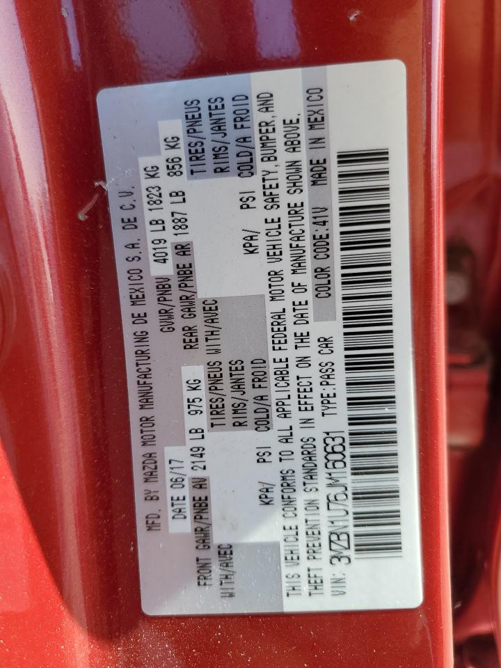 2018 Mazda 3 Sport VIN: 3MZBN1U76JM160631 Lot: 85156995