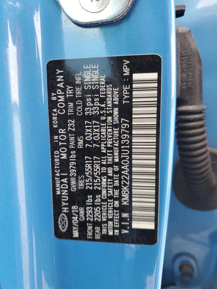 2018 Hyundai Kona Sel VIN: KM8K22AA0JU139797 Lot: 82709595