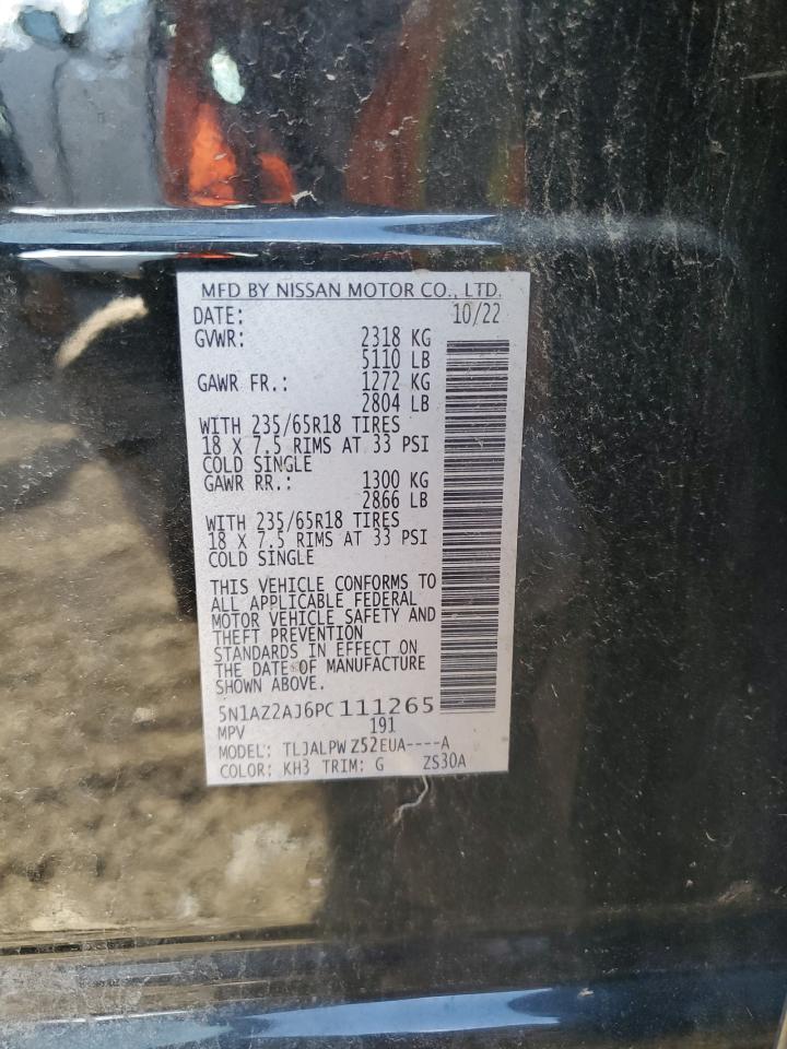 2023 Nissan Murano S VIN: 5N1AZ2AJ6PC111265 Lot: 90654415