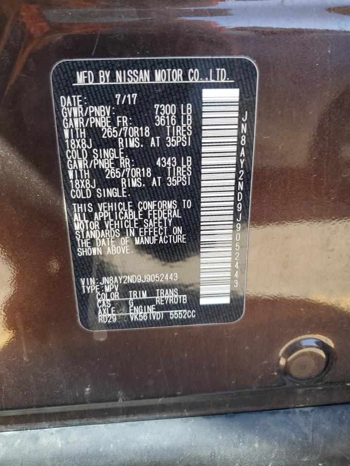 2018 Nissan Armada Sv VIN: JN8AY2ND9J9052443 Lot: 84969055