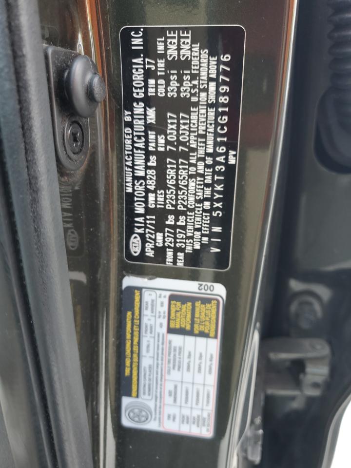 2012 Kia Sorento Base VIN: 5XYKT3A61CG189776 Lot: 85908055