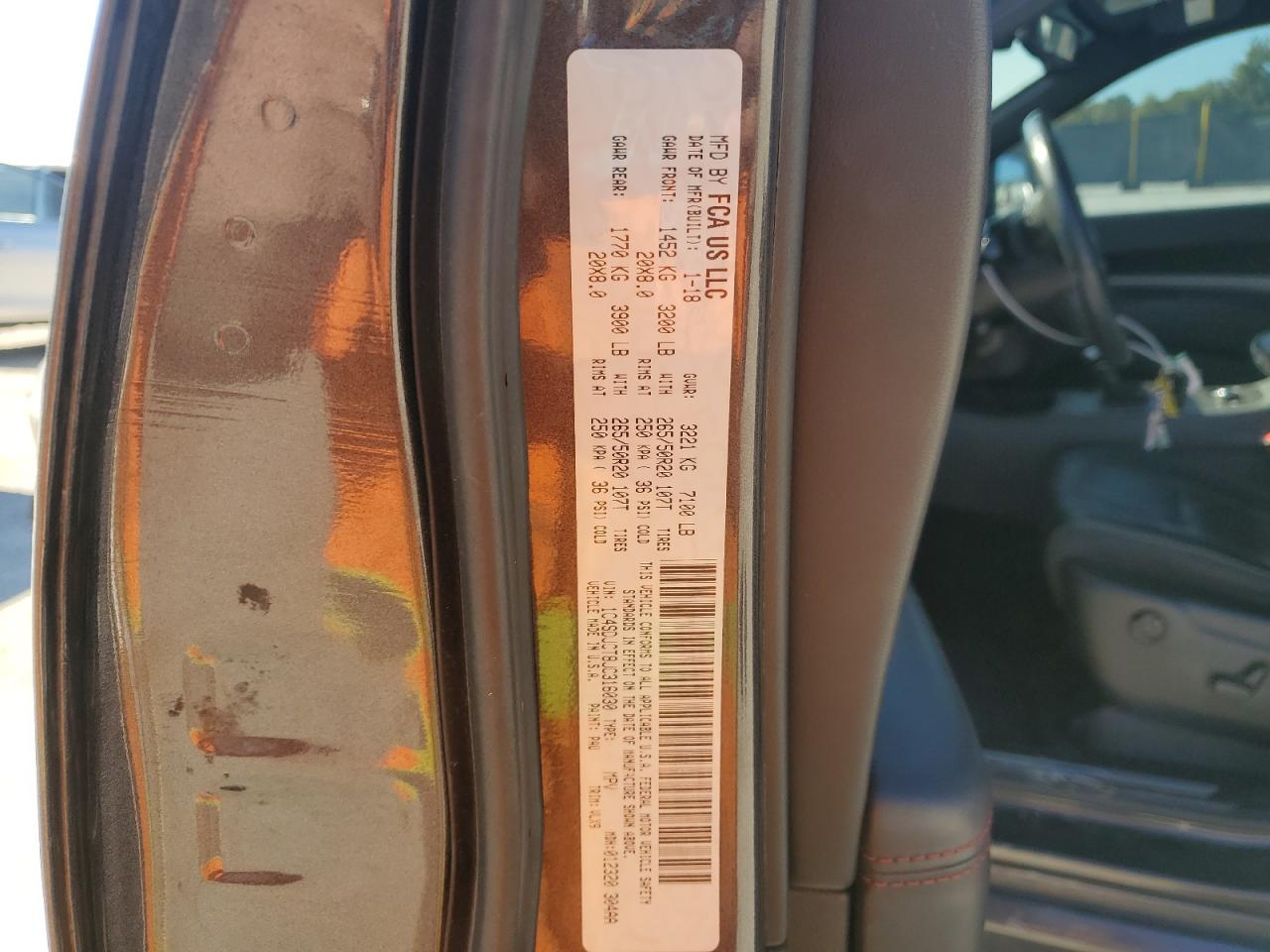 2018 Dodge Durango R/T VIN: 1C4SDJCT8JC316030 Lot: 85864385