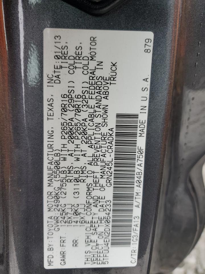 2013 Toyota Tacoma VIN: 5TFUU4EN2DX064233 Lot: 85918895