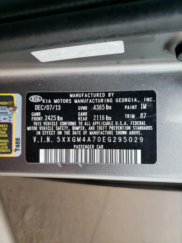 2014 Kia Optima Lx VIN: 5XXGM4A70EG295029 Lot: 90610895