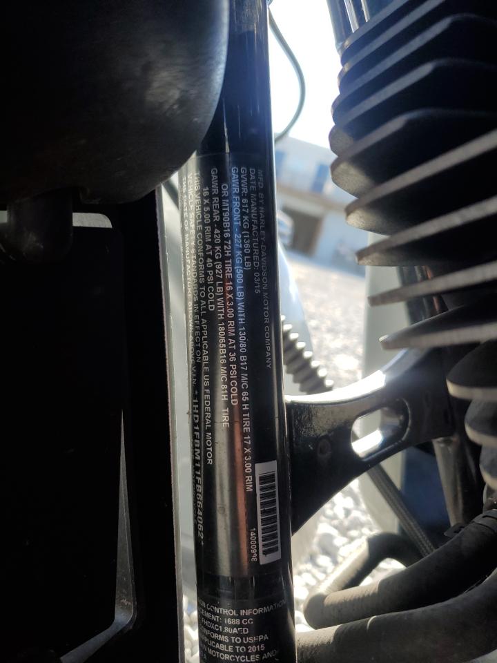 2015 Harley-Davidson Flhr Road King VIN: 1HD1FBM11FB664062 Lot: 86093425