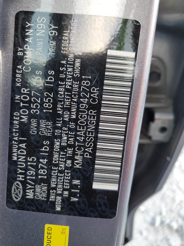 2016 Hyundai Accent Se VIN: KMHCT4AE0GU942781 Lot: 82679835