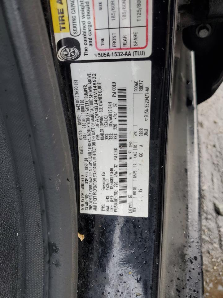 2016 Ford Fiesta Se VIN: 3FADP4BJ4GM148532 Lot: 89558755