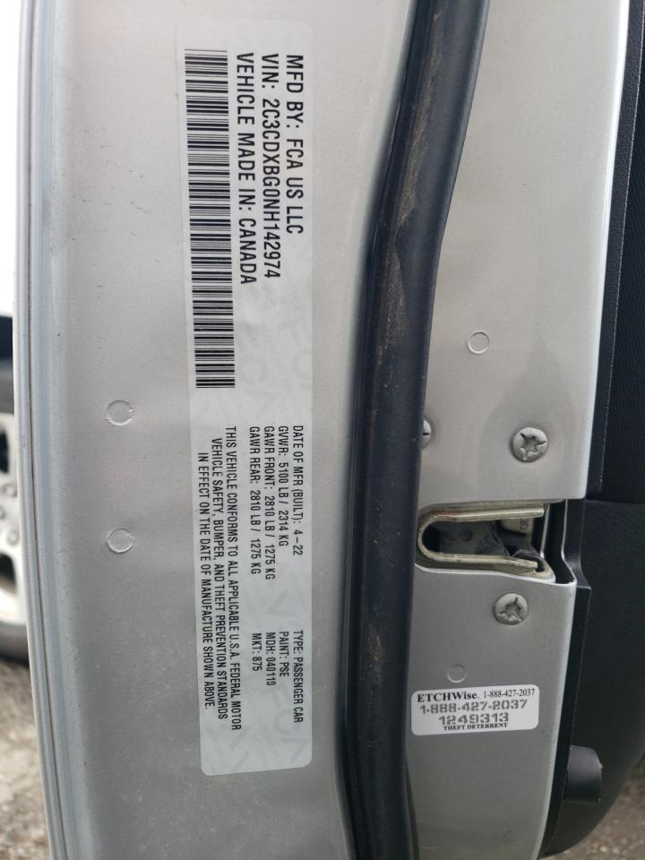 2022 Dodge Charger Sxt VIN: 2C3CDXBG0NH142974 Lot: 84623875