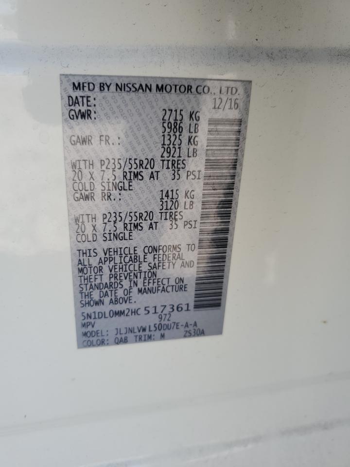 2017 Infiniti Qx60 VIN: 5N1DL0MM2HC517361 Lot: 89517695