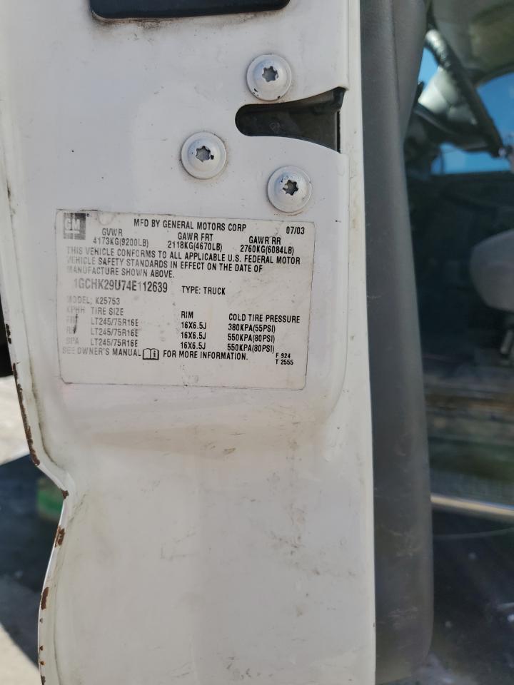 2004 Chevrolet Silverado K2500 Heavy Duty VIN: 1GCHK29U74E112639 Lot: 85643665