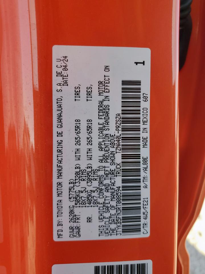 2024 Toyota Tacoma Double Cab VIN: 3TYKB5FN3RT008594 Lot: 86802125