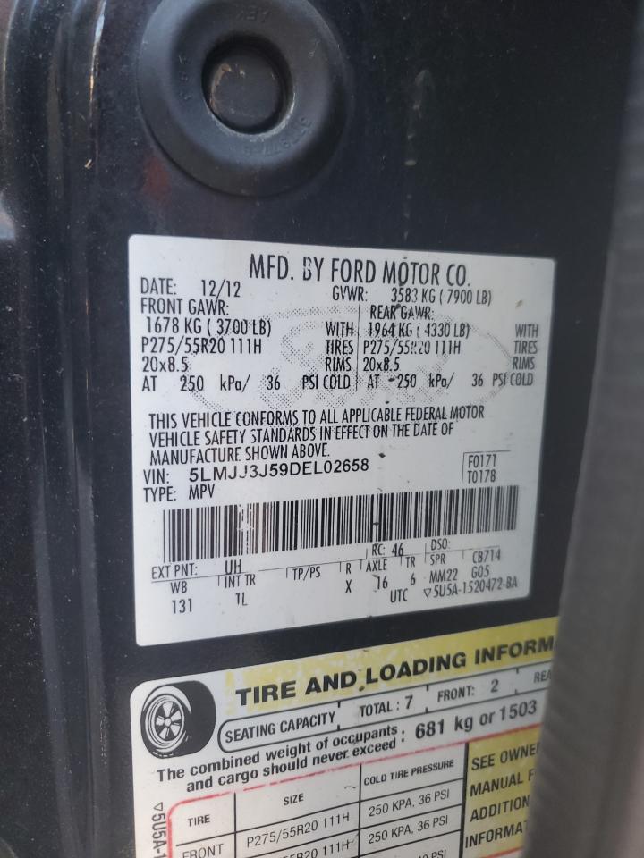 2013 Lincoln Navigator L VIN: 5LMJJ3J59DEL02658 Lot: 89527205