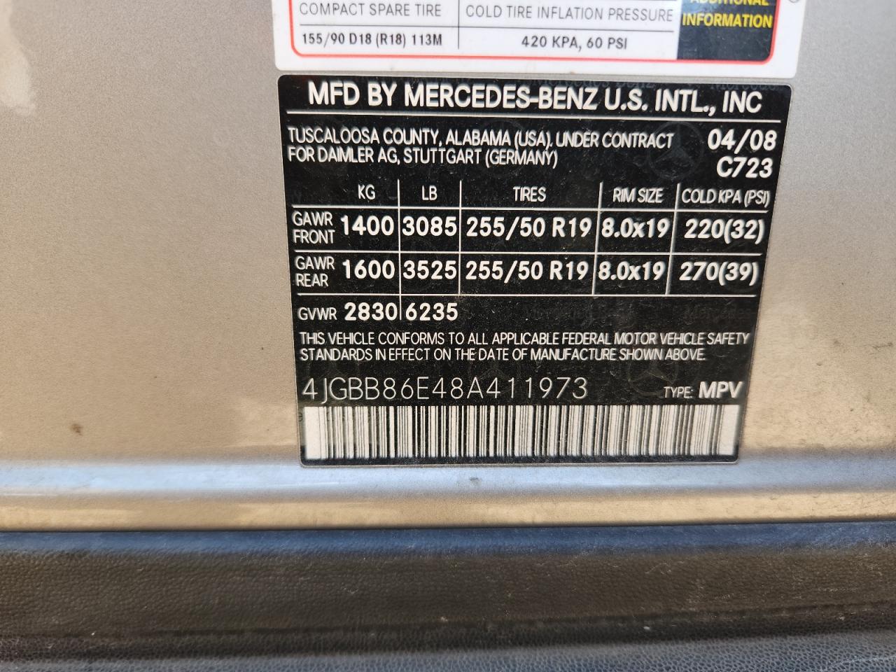 2008 Mercedes-Benz Ml 350 VIN: 4JGBB86E48A411973 Lot: 84722245