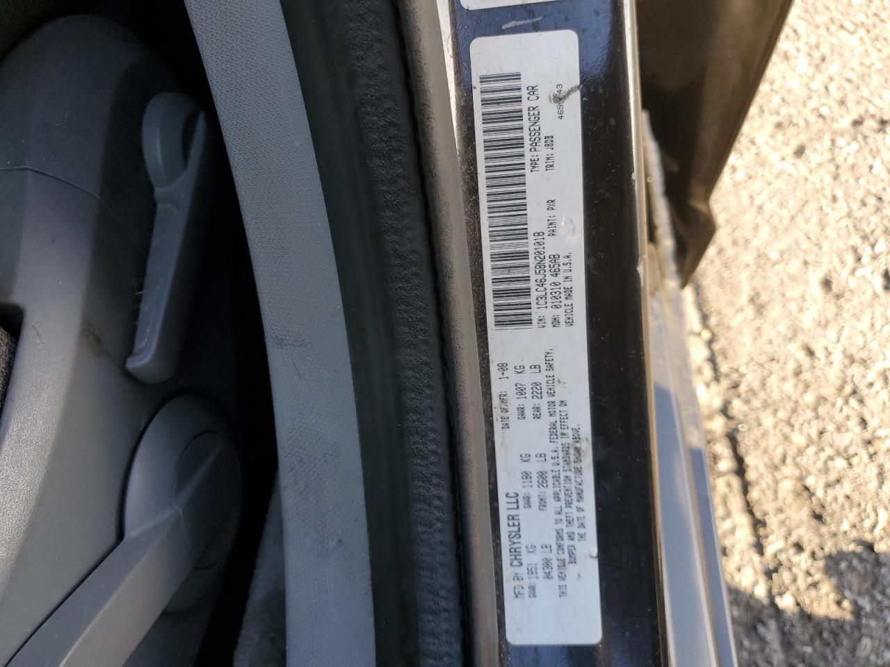 2008 Chrysler Sebring Lx VIN: 1C3LC46J58N201018 Lot: 86301665