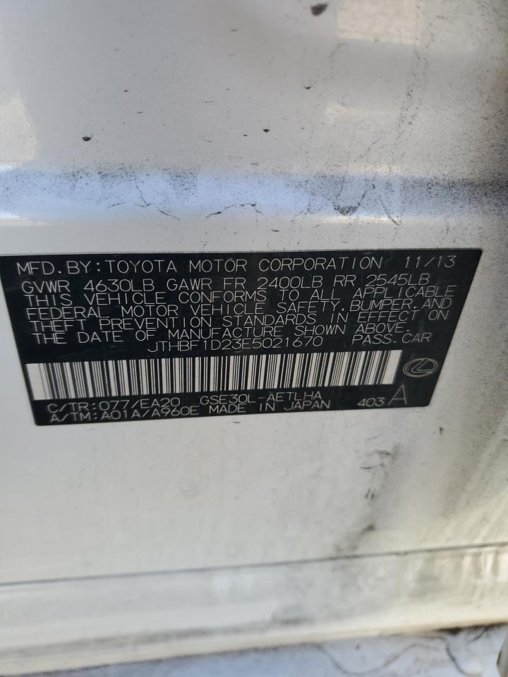 2014 Lexus Is 250 VIN: JTHBF1D23E5021670 Lot: 86552695