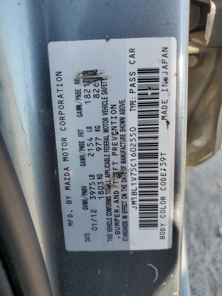 2012 Mazda 3 I VIN: JM1BL1V75C1602550 Lot: 82003315