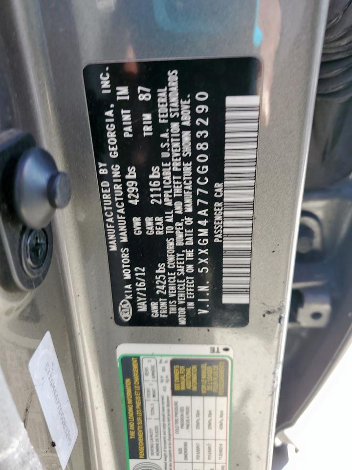 2012 Kia Optima Lx VIN: 5XXGM4A77CG083290 Lot: 90360575