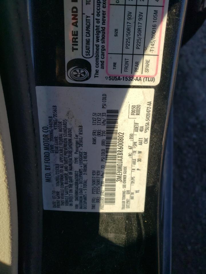 2011 Mercury Milan Premier VIN: 3MEHM0JAXBR600802 Lot: 87111825