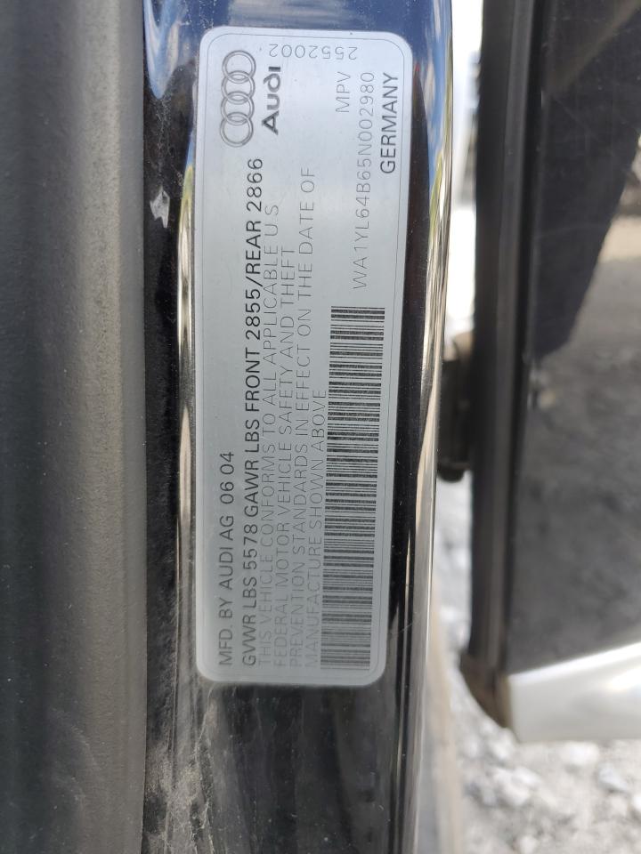 2005 Audi Allroad 4.2 VIN: WA1YL64B65N002980 Lot: 86288035