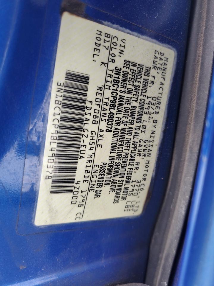 2011 Nissan Versa S VIN: 3N1BC1CP9BL490378 Lot: 85330655