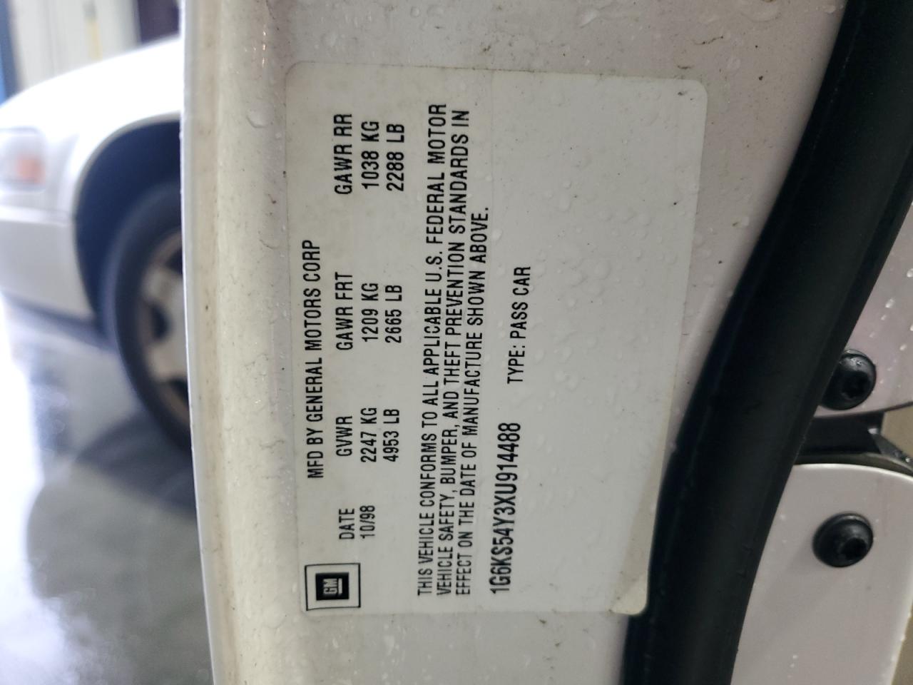 1999 Cadillac Seville Sls VIN: 1G6KS54Y3XU914488 Lot: 82782025