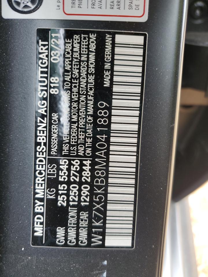 2021 Mercedes-Benz Amg Gt 43 VIN: W1K7X5KB8MA041889 Lot: 82225125