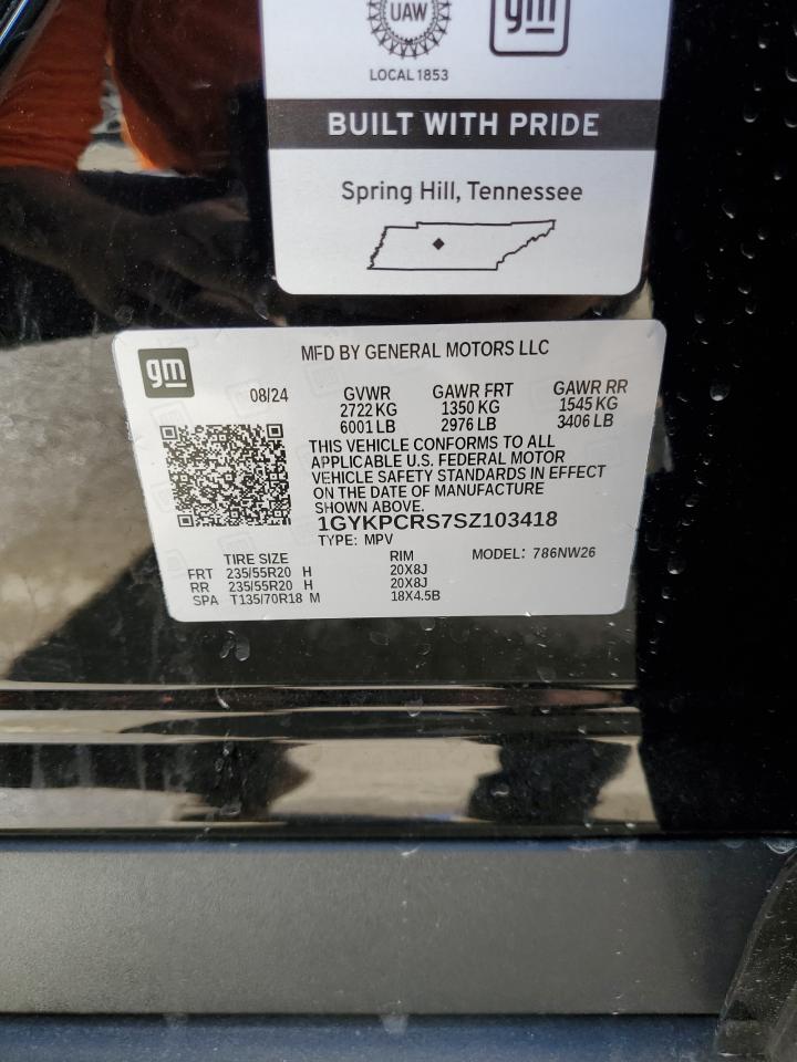 2025 Cadillac Xt6 Premium Luxury VIN: 1GYKPCRS7SZ103418 Lot: 86820655