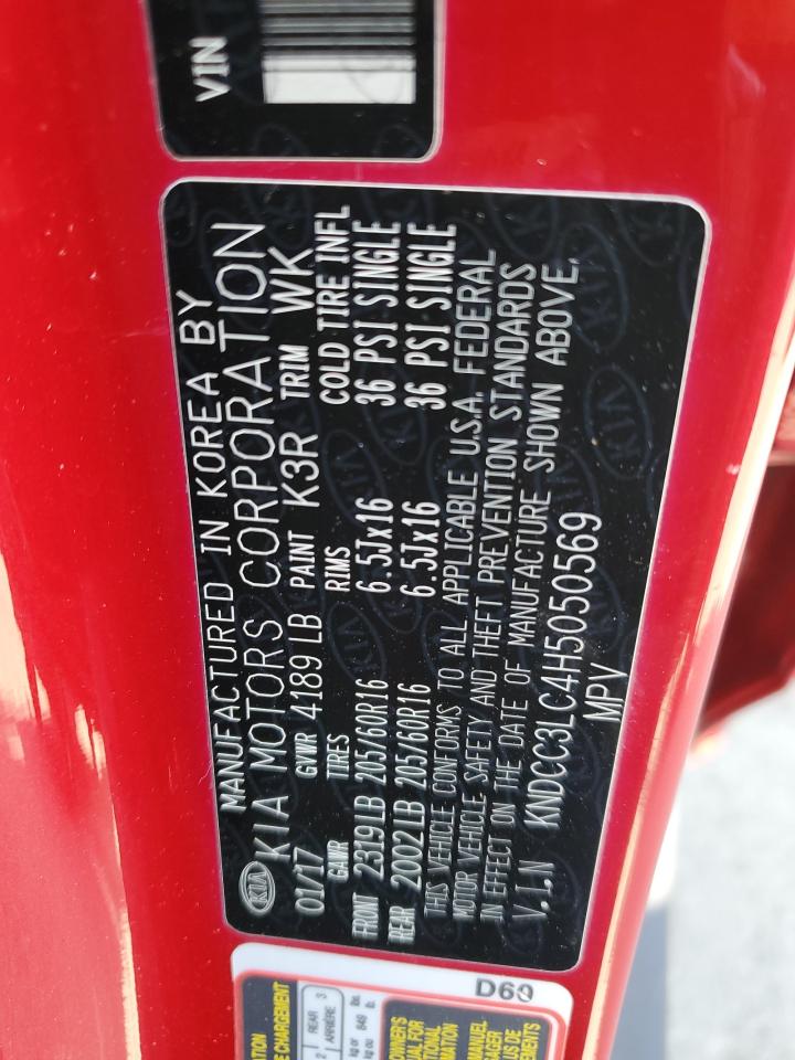 2017 Kia Niro Ex VIN: KNDCC3LC4H5050569 Lot: 89736045