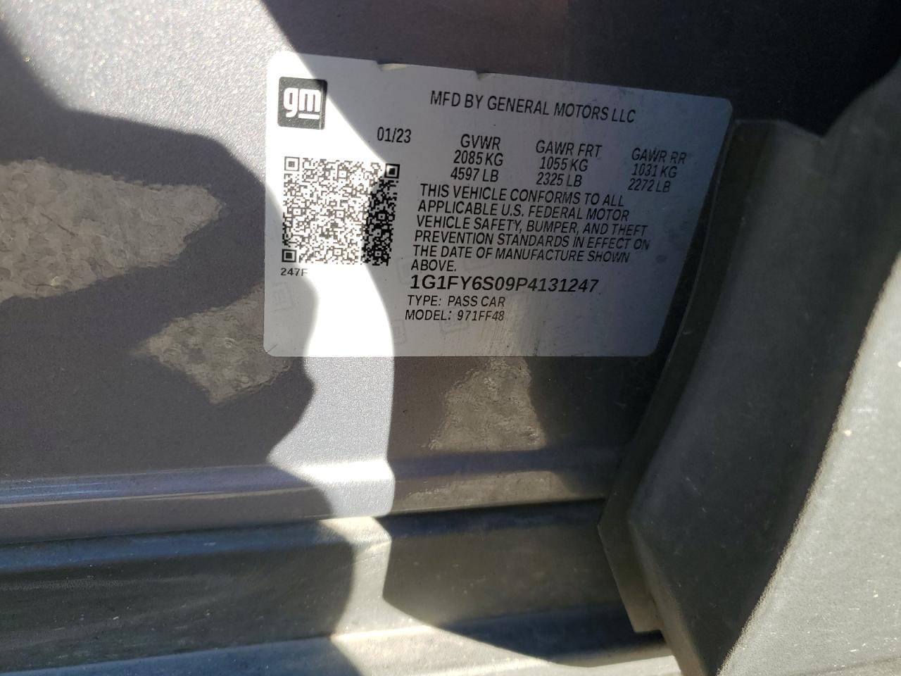 2023 Chevrolet Bolt Euv Lt VIN: 1G1FY6S09P4131247 Lot: 86140325