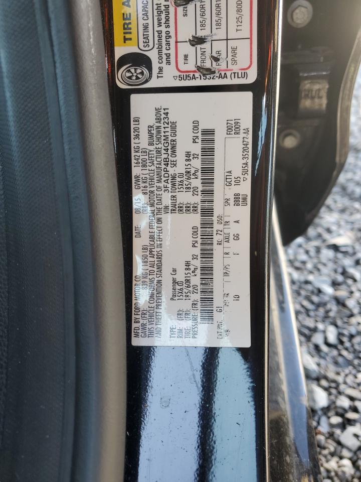 2016 Ford Fiesta Se VIN: 3FADP4BJ4GM112341 Lot: 82511195