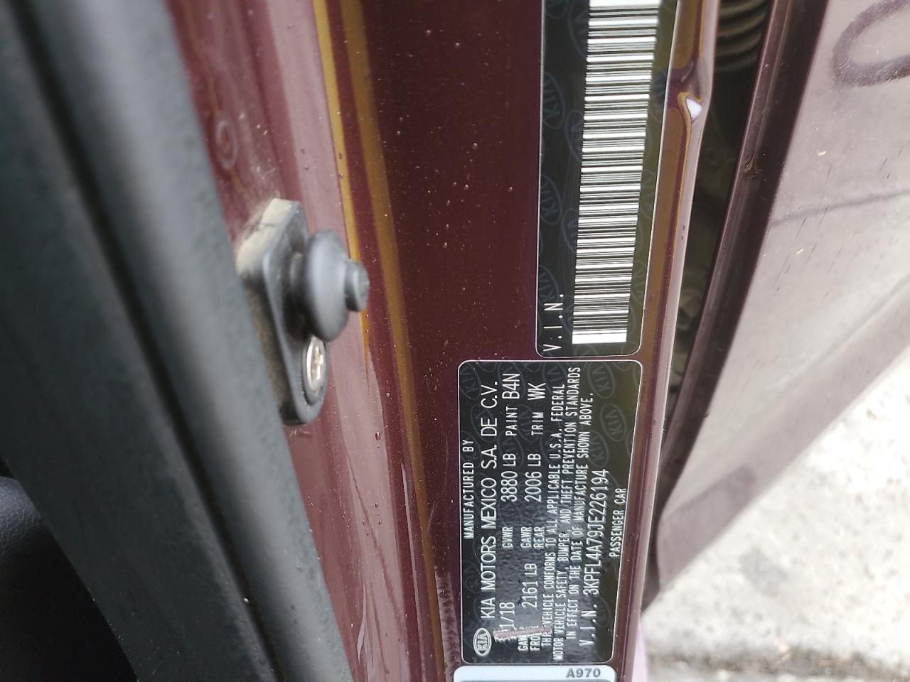 2018 Kia Forte Lx VIN: 3KPFL4A79JE226194 Lot: 82350955