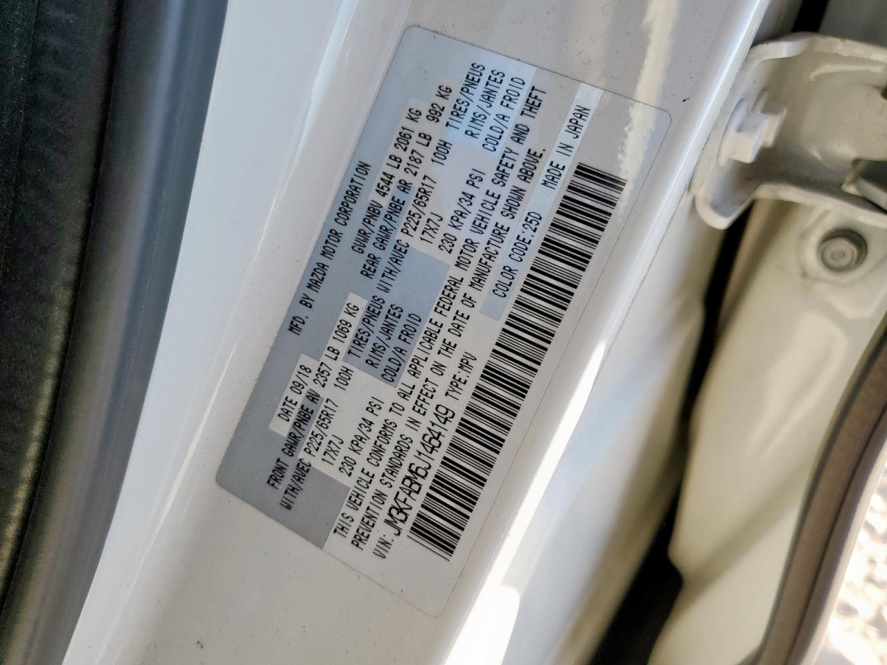 2018 Mazda Cx-5 Sport VIN: JM3KFABM6J1464149 Lot: 90358985