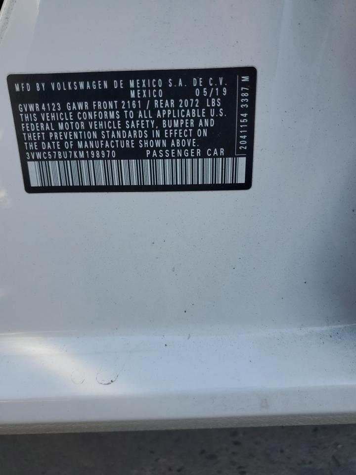 2019 Volkswagen Jetta S VIN: 3VWC57BU7KM198970 Lot: 84289775