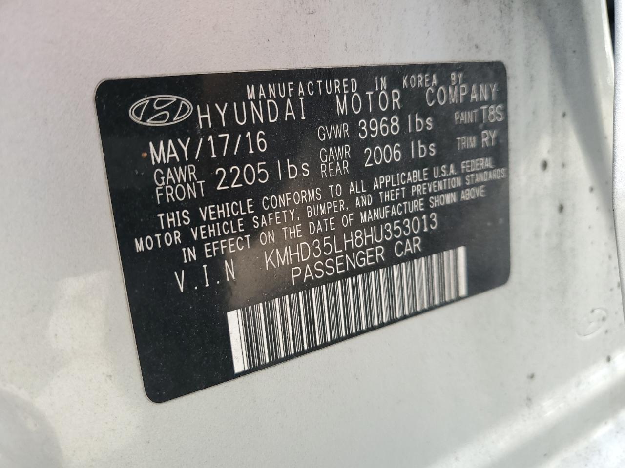2017 Hyundai Elantra Gt VIN: KMHD35LH8HU353013 Lot: 87020795