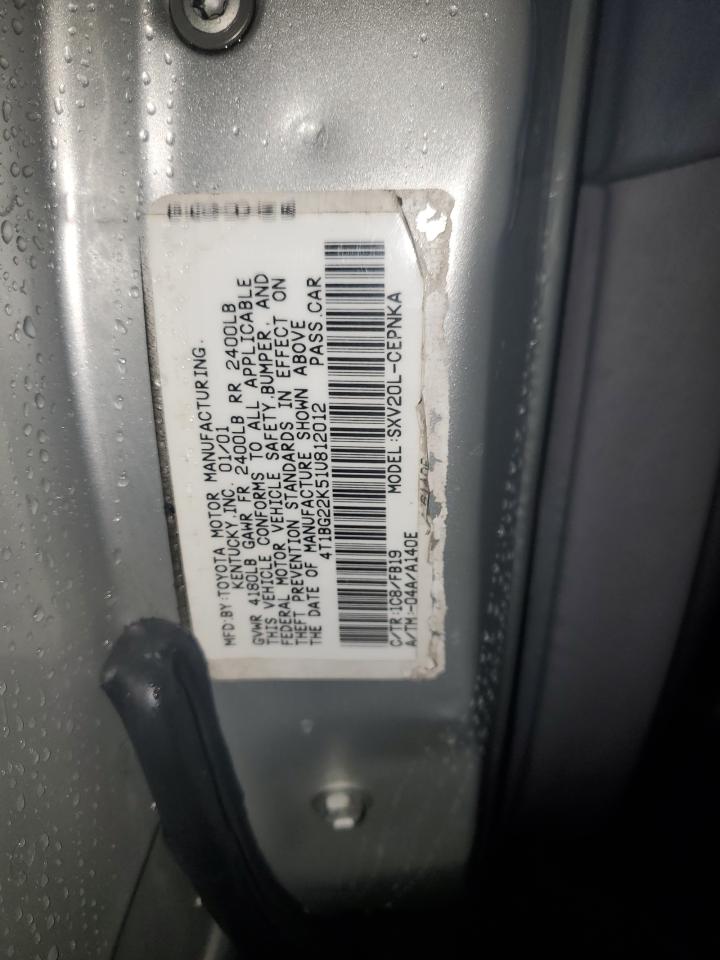 2001 Toyota Camry Ce VIN: 4T1BG22K51U812012 Lot: 85542995