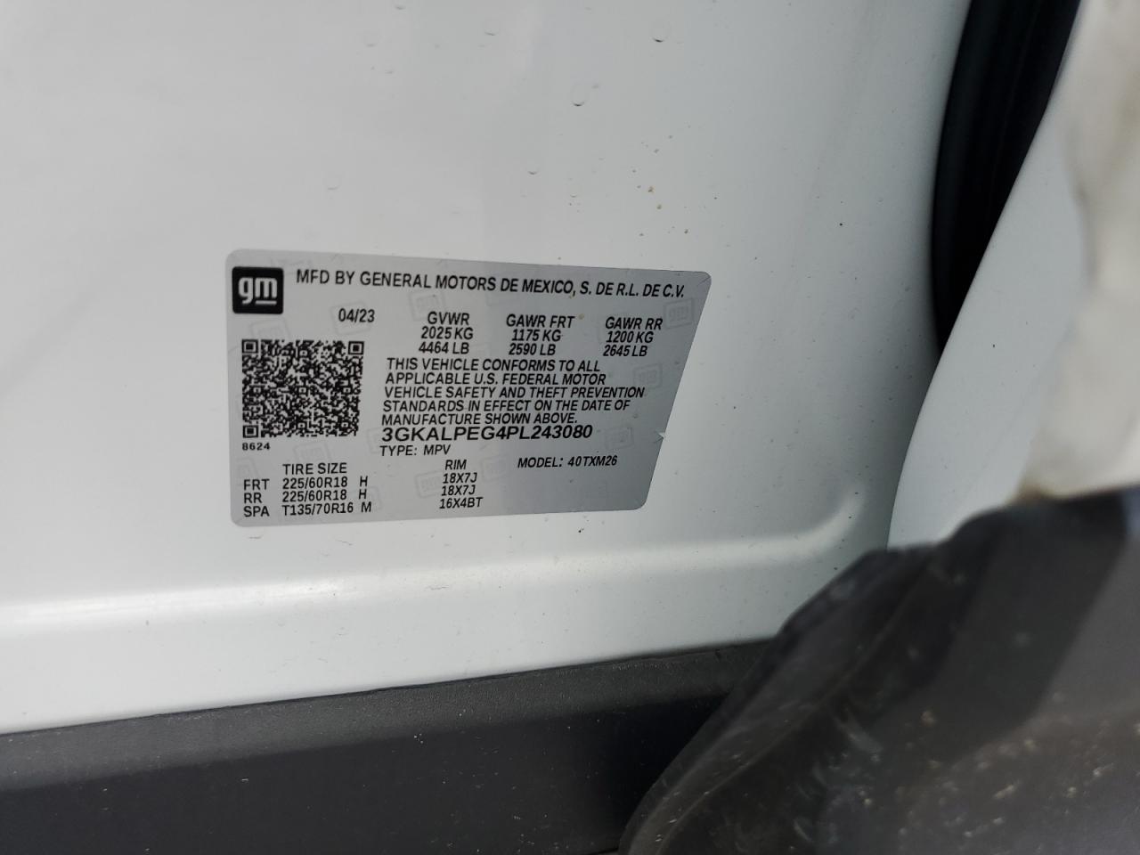 2023 GMC Terrain Slt VIN: 3GKALPEG4PL243080 Lot: 91804215