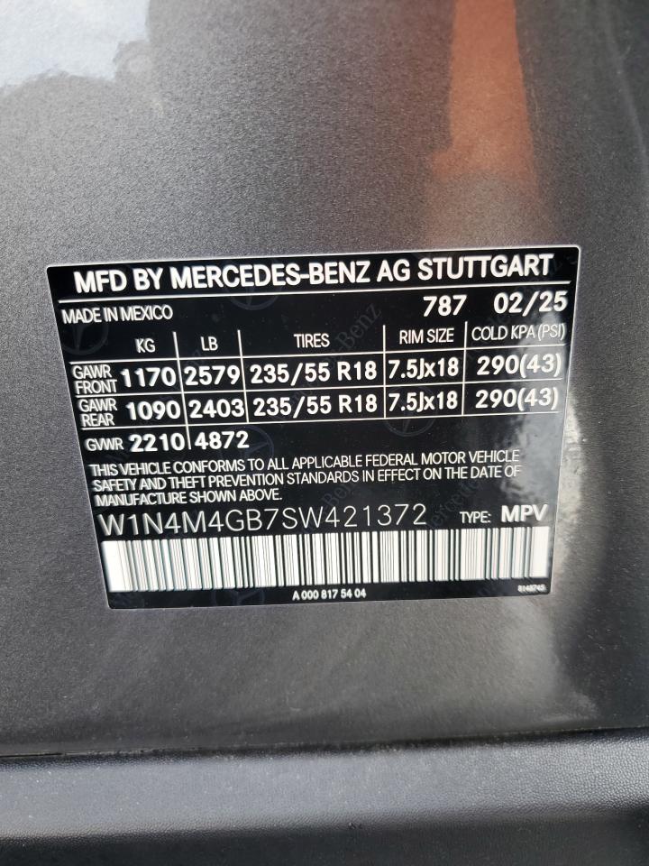 2025 Mercedes-Benz Glb 250 VIN: W1N4M4GB7SW421372 Lot: 82231385