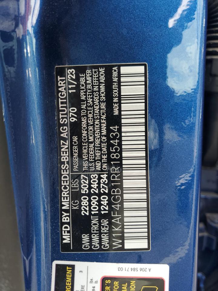 2024 Mercedes-Benz C 300 VIN: W1KAF4GB1RR185434 Lot: 86487405