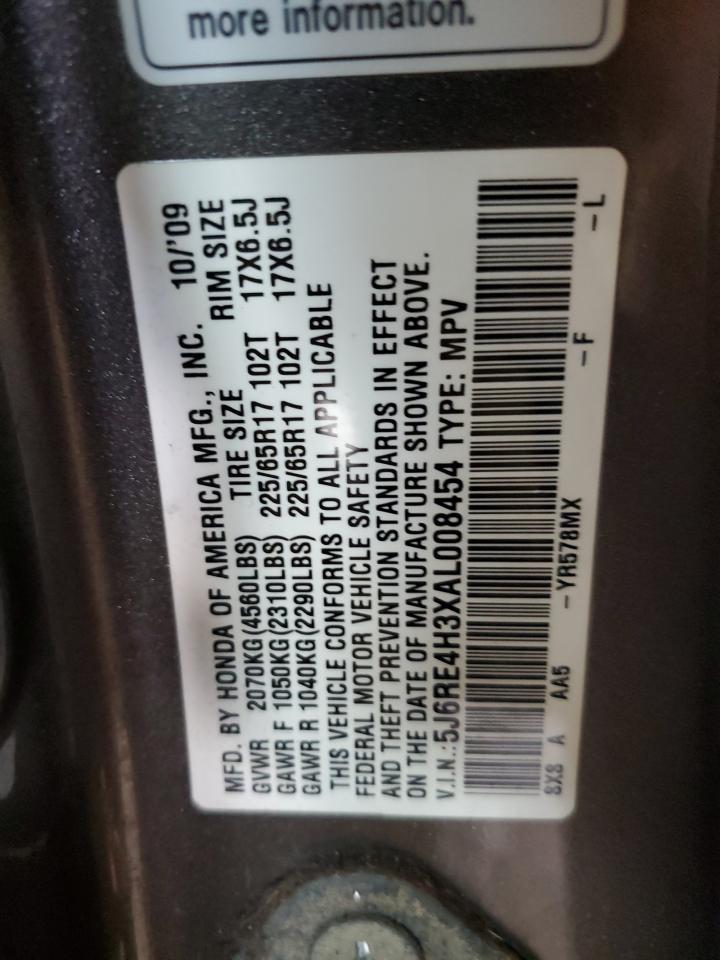 2010 Honda Cr-V Lx VIN: 5J6RE4H3XAL008454 Lot: 82259875