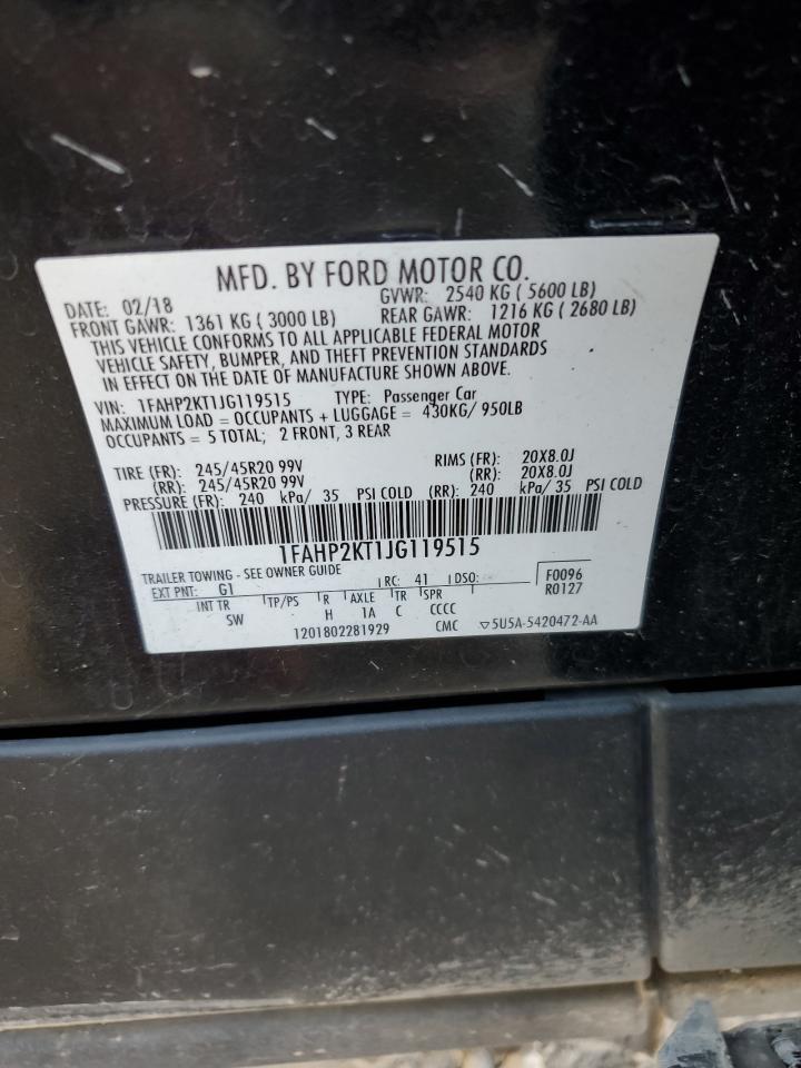 2018 Ford Taurus Sho VIN: 1FAHP2KT1JG119515 Lot: 85353435