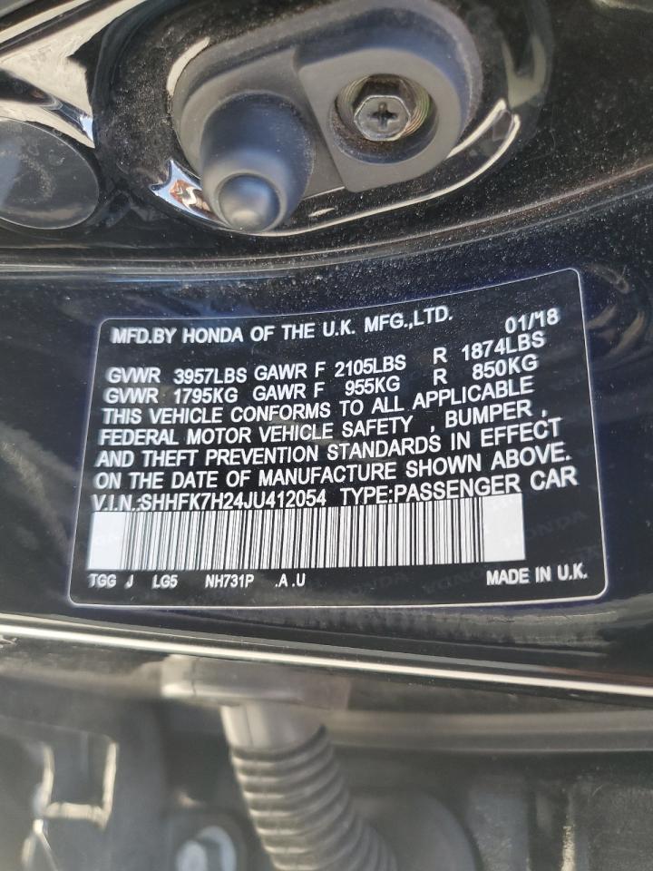 2018 Honda Civic Lx VIN: SHHFK7H24JU412054 Lot: 71748475