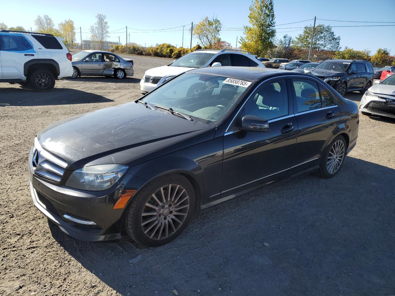 2011 MERCEDES-BENZ C-CLASS BLACK VIN: WDDGF8FB6BF535800