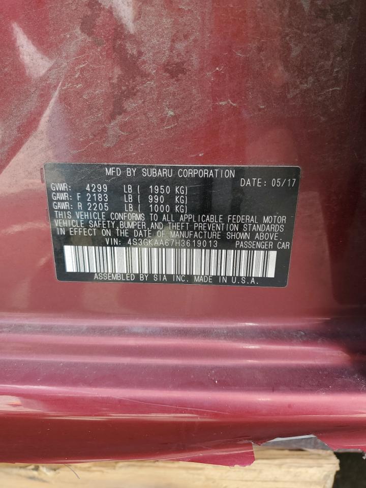 2017 Subaru Impreza VIN: 4S3GKAA67H3619013 Lot: 84807785