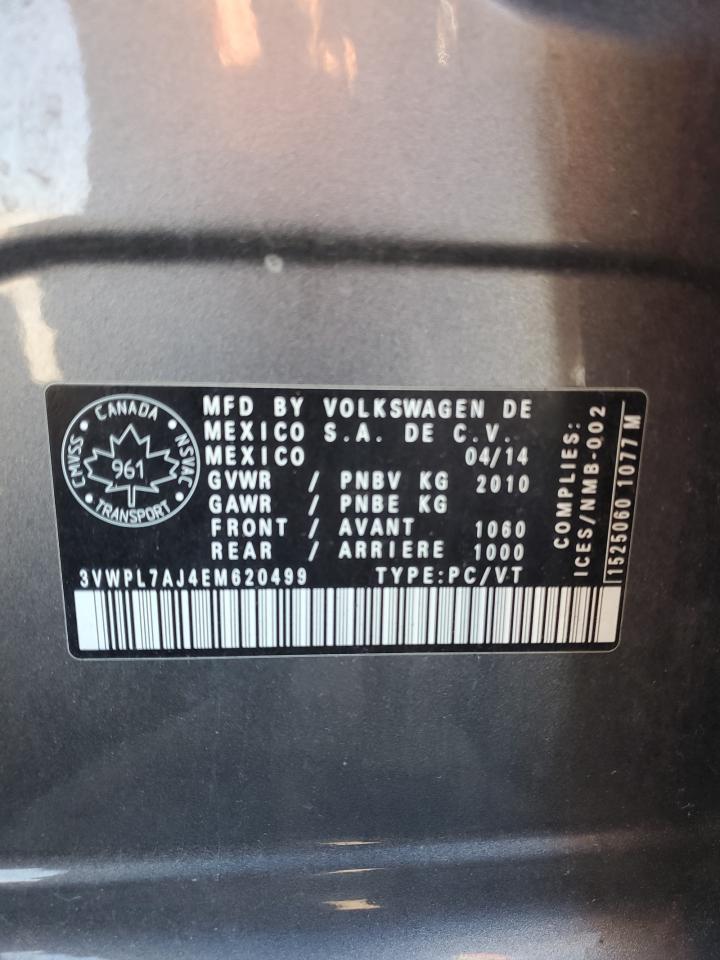 2014 Volkswagen Jetta Tdi VIN: 3VWPL7AJ4EM620499 Lot: 81610405