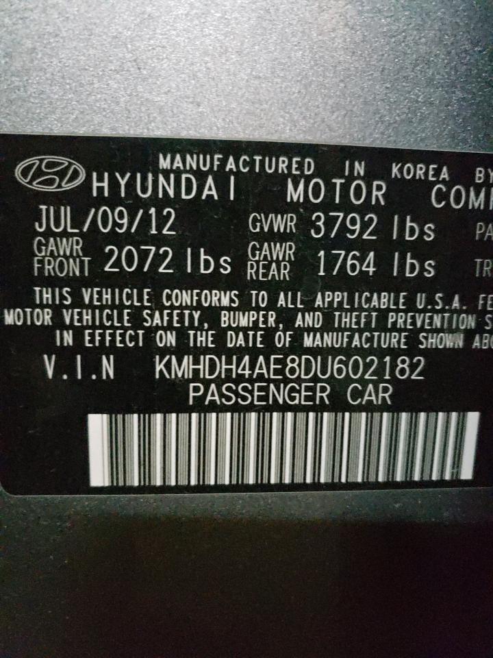 2013 Hyundai Elantra Gls VIN: KMHDH4AE8DU602182 Lot: 84993925